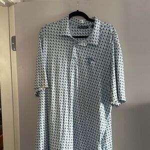 Cutter & Buck White and Blue Polo Shirt